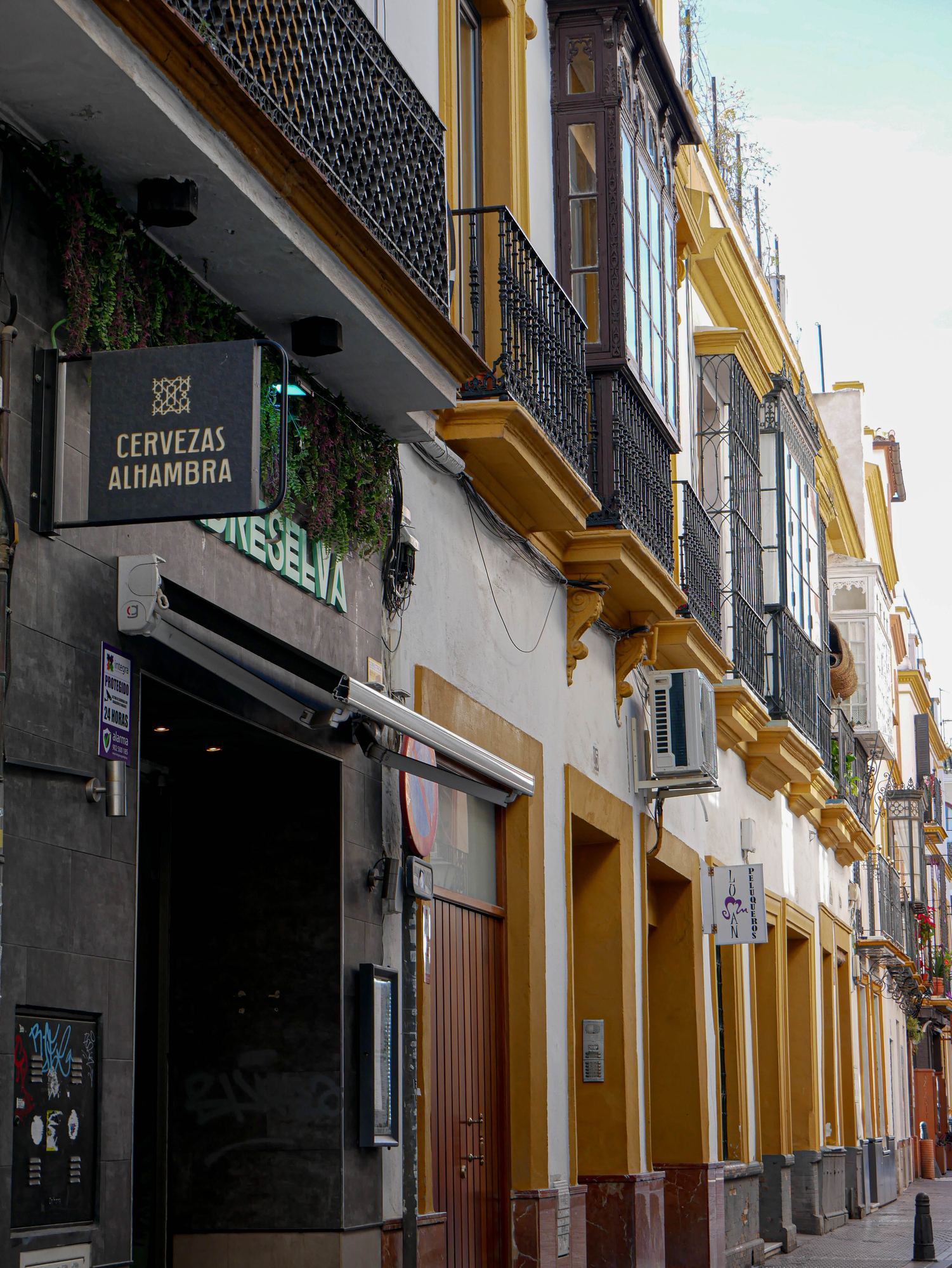 Calle Conde de Barajas, exterior del restaurante Madreselva Tapas, Sevilla